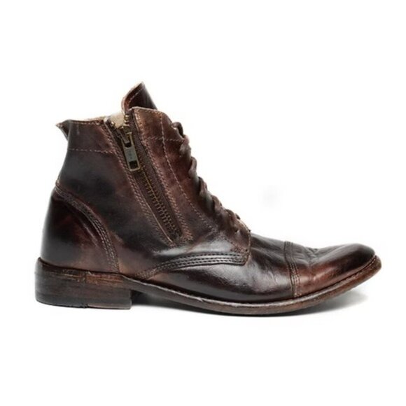 Bed Stu Bonnie Teak Brown Leather Boots Steampunk grunge and adventure Size 7